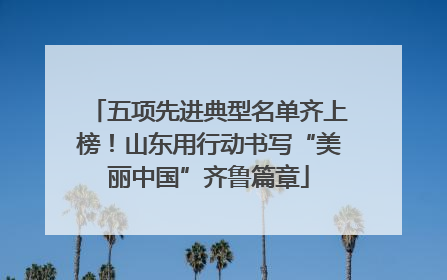 五项先进典型名单齐上榜！山东用行动书写“美丽中国”齐鲁篇章