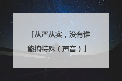 从严从实，没有谁能搞特殊（声音）
