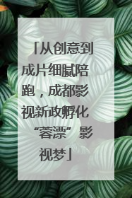从创意到成片细腻陪跑,成都影视新政孵化“蓉漂”影视梦