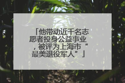 他带动近千名志愿者投身公益事业，被评为上海市“最美退役军人”