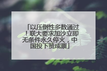 以压倒性多数通过！联大要求加沙立即无条件永久停火，中国投下赞成票