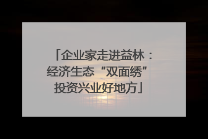 企业家走进益林：经济生态“双面绣” 投资兴业好地方
