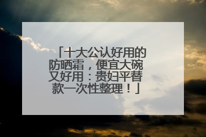 十大公认好用的防晒霜，便宜大碗又好用：贵妇平替款一次性整理！