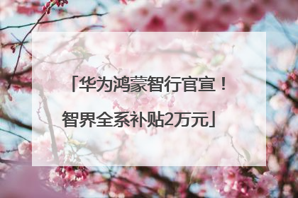 华为鸿蒙智行官宣！智界全系补贴2万元