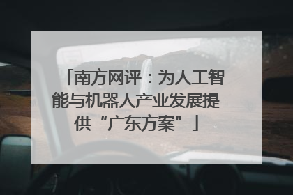 南方网评：为人工智能与机器人产业发展提供“广东方案”