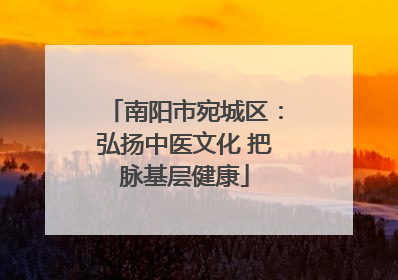 南阳市宛城区：弘扬中医文化 把脉基层健康