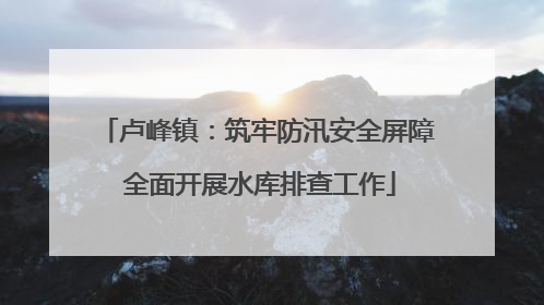 卢峰镇：筑牢防汛安全屏障 全面开展水库排查工作