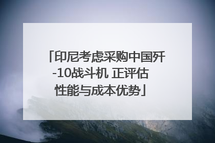 印尼考虑采购中国歼-10战斗机 正评估性能与成本优势