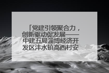 党建引领聚合力，创新驱动促发展——中建五局淄博经济开发区沣水镇高西村安置项目建设纪实