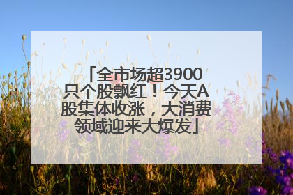 全市场超3900只个股飘红！今天A股集体收涨，大消费领域迎来大爆发