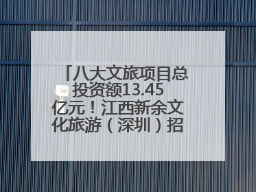 八大文旅项目总投资额13.45亿元！江西新余文化旅游（深圳）招商推介会举行