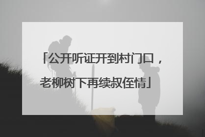 公开听证开到村门口，老柳树下再续叔侄情
