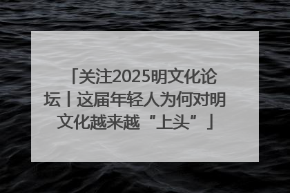 关注2025明文化论坛丨这届年轻人为何对明文化越来越“上头”