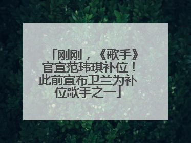 刚刚，《歌手》官宣范玮琪补位！此前宣布卫兰为补位歌手之一