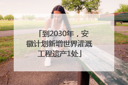 到2030年，安徽计划新增世界灌溉工程遗产1处