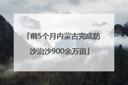 前5个月内蒙古完成防沙治沙900余万亩
