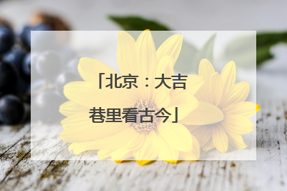 北京：大吉巷里看古今