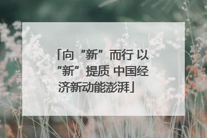 向“新”而行 以“新”提质 中国经济新动能澎湃