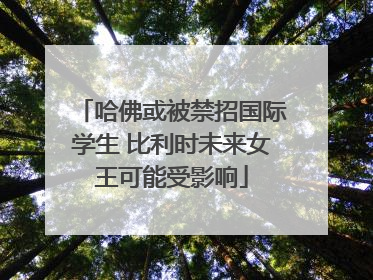 哈佛或被禁招国际学生 比利时未来女王可能受影响
