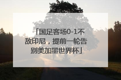 国足客场0-1不敌印尼，提前一轮告别美加墨世界杯