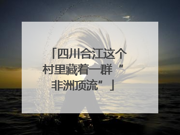 四川合江这个村里藏着一群“非洲顶流”