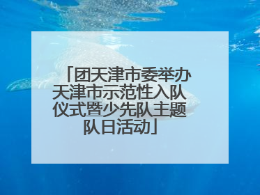团天津市委举办天津市示范性入队仪式暨少先队主题队日活动