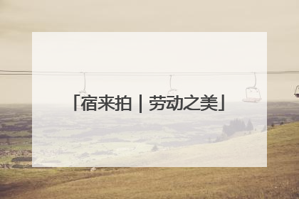 宿来拍｜劳动之美