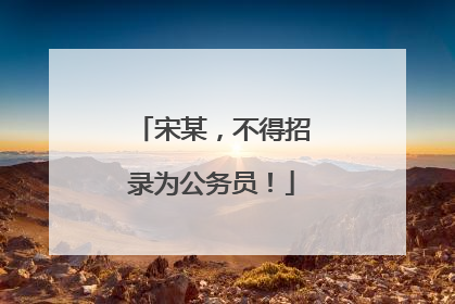 宋某，不得招录为公务员！