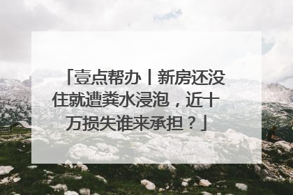 壹点帮办丨新房还没住就遭粪水浸泡，近十万损失谁来承担？