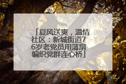 夏风送爽，温情社区：新城街道76岁老党员用蒲扇编织党群连心桥