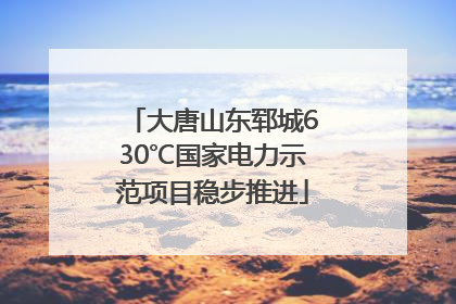 大唐山东郓城630℃国家电力示范项目稳步推进