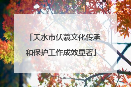天水市伏羲文化传承和保护工作成效显著