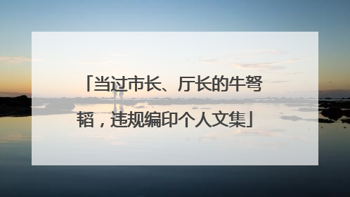 当过市长、厅长的牛弩韬，违规编印个人文集