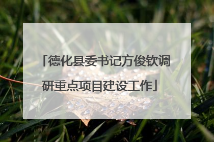 德化县委书记方俊钦调研重点项目建设工作