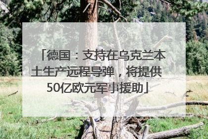 德国：支持在乌克兰本土生产远程导弹，将提供50亿欧元军事援助