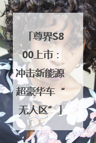 尊界S800上市：冲击新能源超豪华车“无人区”