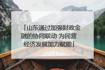 山东通过加强财政金融的协同联动 为民营经济发展加力赋能