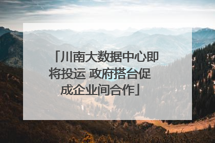 川南大数据中心即将投运 政府搭台促成企业间合作