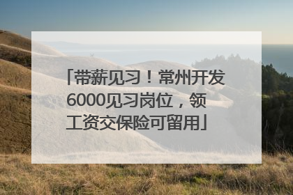 带薪见习！常州开发6000见习岗位，领工资交保险可留用