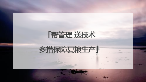 帮管理 送技术 多措保障夏粮生产
