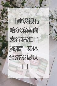 建设银行哈尔滨南岗支行精准“浇灌”实体经济发展沃土