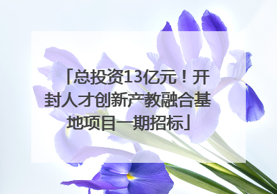 总投资13亿元！开封人才创新产教融合基地项目一期招标