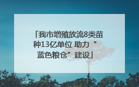 我市增殖放流8类苗种13亿单位 助力“蓝色粮仓”建设