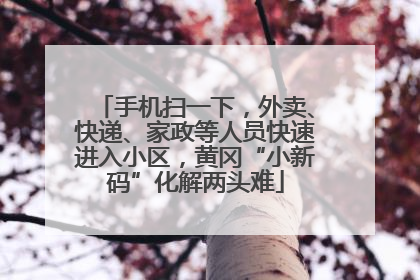 手机扫一下，外卖、快递、家政等人员快速进入小区，黄冈“小新码”化解两头难