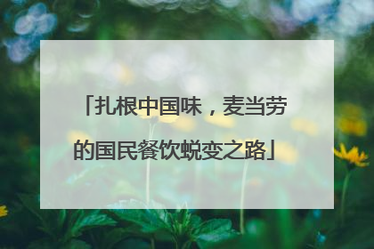 扎根中国味，麦当劳的国民餐饮蜕变之路