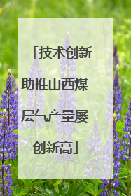 技术创新助推山西煤层气产量屡创新高