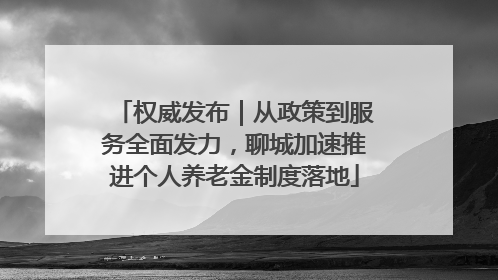 权威发布｜从政策到服务全面发力，聊城加速推进个人养老金制度落地