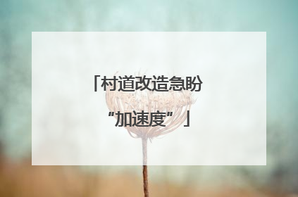 村道改造急盼“加速度”