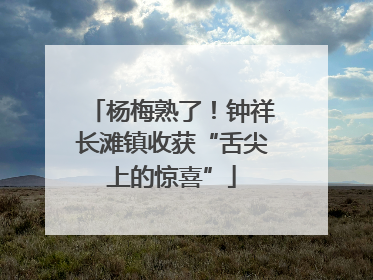 杨梅熟了！钟祥长滩镇收获“舌尖上的惊喜”