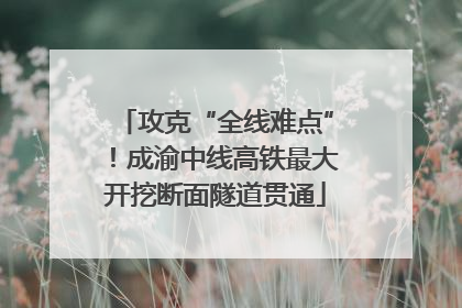 攻克“全线难点”！成渝中线高铁最大开挖断面隧道贯通